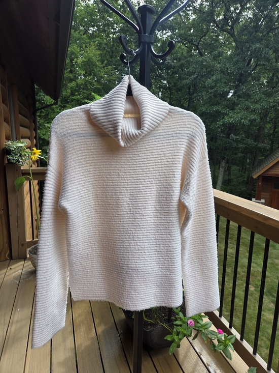 Gentle Fawn Sweaters - Gentle Fawn Cream Ribbed Cowl Neck Sweater